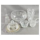 Crystal Pinwheel Lot Includes Sugar And Creamer