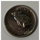 1967 Canada 5 cents nickel