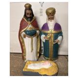 Gasper Wiseman Blow Mold & Shepherd Nativity