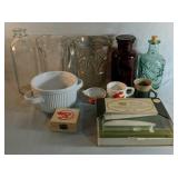 Kitchen Lot Includes Two Glass Water Pitchers,