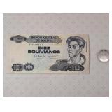 Bolivian Currency, 10 Bolivianos 1986 Banknote &