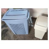 Large Laundry Basket with Lid and White Waste