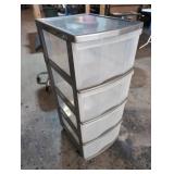 Four Drawer Storage Unit on Wheels 34in x 17in x