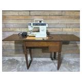 Vintage Singer sewing machine and table - table