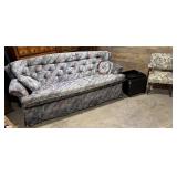 Retro couch and chair, with side table/foot