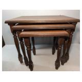 3 Charming Wooden Nesting Tables 17" x 15"
