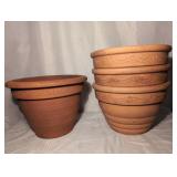 Four Large Terracotta Planters 14" x 9"