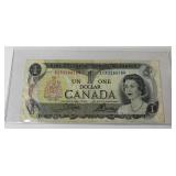 1973 Bank of Canada 1 dollar bill