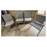 Chrome style office chairs with cushioned back