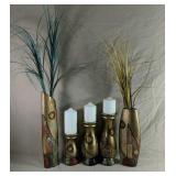 Three Beautiful Porcelain Candle Holders With