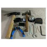 Tool Lot Includes Hammers, Measuring Tape And