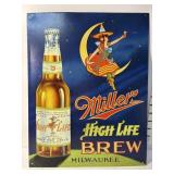Miller High Life Brew Metal Sign- 12.5in x 16in