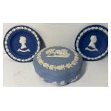 Wedgwood Blue Jasperware Round Scalloped Rim