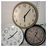 Three wall clocks 12inD