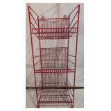 3-Tier Red Metal Retail Rack 40in x 17in x 15in