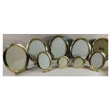 Nine Solid Brass Picture Frames Various Sizes