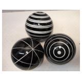 Decorative 4" Ceramic Black & White Striped