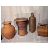 Hand Detailed Terracotta Stand and Gardenware