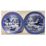 Currier & Ives display plates 8.5in
