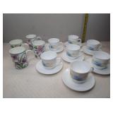 Acropal France Milk Glass Cups and Saucers and