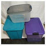 Three Tote With Lids Check Pictures For