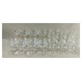 Beautiful Set Of Stemware With Frosted Roses On