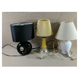 Three Small Lamps With Shades Perfect For Spare