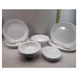 Classic White Corelle Dishes, 22pcs