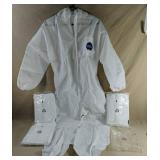 Four Disposable Krytex Kool Coveralls Size L