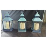 Decorative Lanterns with LED Candles ï¿½ Set of