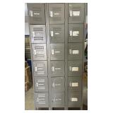 18 Door Metal Locker Unit ï¿½ 3 ColumnMetal