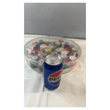 Rotating plastic sewing organizer filled with