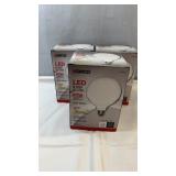 Three Satco LED globe light bulbs, 6.5W soft