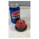 Wire cup brush attachment with threaded mount,