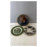 Set of three decorative plates including a New