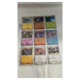Collection of nine Japanese Pokï¿½mon trading cards
