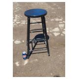 Black Wooden Bar StoolSingle wooden bar stool