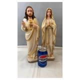 Pair of religious figurines depicting Jesus with