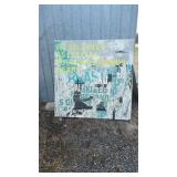 Large Canvas Wall Art with Bold Text and Abstract
