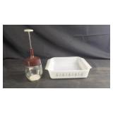 Vintage Glass Baking Dish with Oil Dispenser