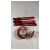 Set of three utility knives with retractable