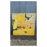 Large Abstract Canvas Wall Art with Text in
