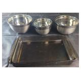 Pyrex Glass Baking Dish with Stainless Steel