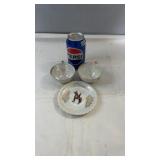 Two Small porcelain teacup and saucer set with