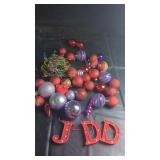 Red & Purple Christmas Ornaments with Beaded