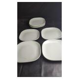 Set of 8 White Square PlatesSet of 8 white
