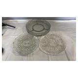 Clear glass serving trays including