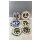 Collection of six souvenir decorative plates