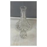 Clear pressed glass decanter with matching