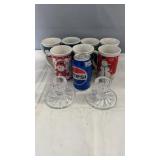 Set of seven holiday-themed ceramic mugs